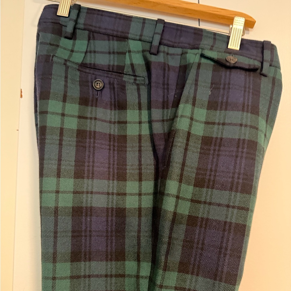 (Sold) Burberry Black and Green Plaid Outerwear
